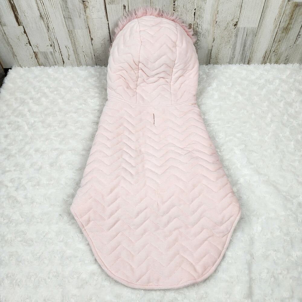 Top Paw Pink Fur Velcro Dog Coat Size Large